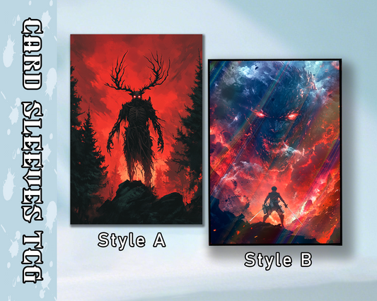 2 - Pack Red Horror Fantasy Card Sleeves, tcg Card Sleeves