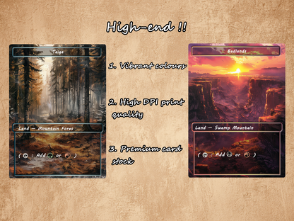 Oil Painting Style Dual Land Pack - 10 Unique Borderless Custom Proxy Lands, High-Quality for EDH & cEDH