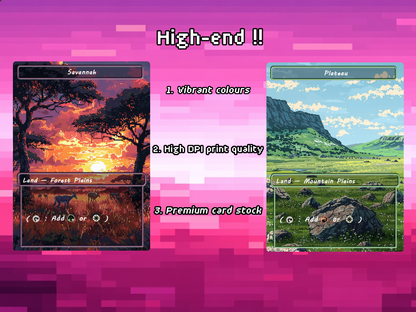 Pixel Art Dual Land Pack - 10 Unique Borderless Custom Proxy Lands, High-Quality for EDH & cEDH