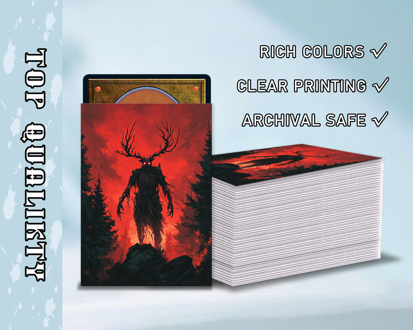 2 - Pack Red Horror Fantasy Card Sleeves, tcg Card Sleeves