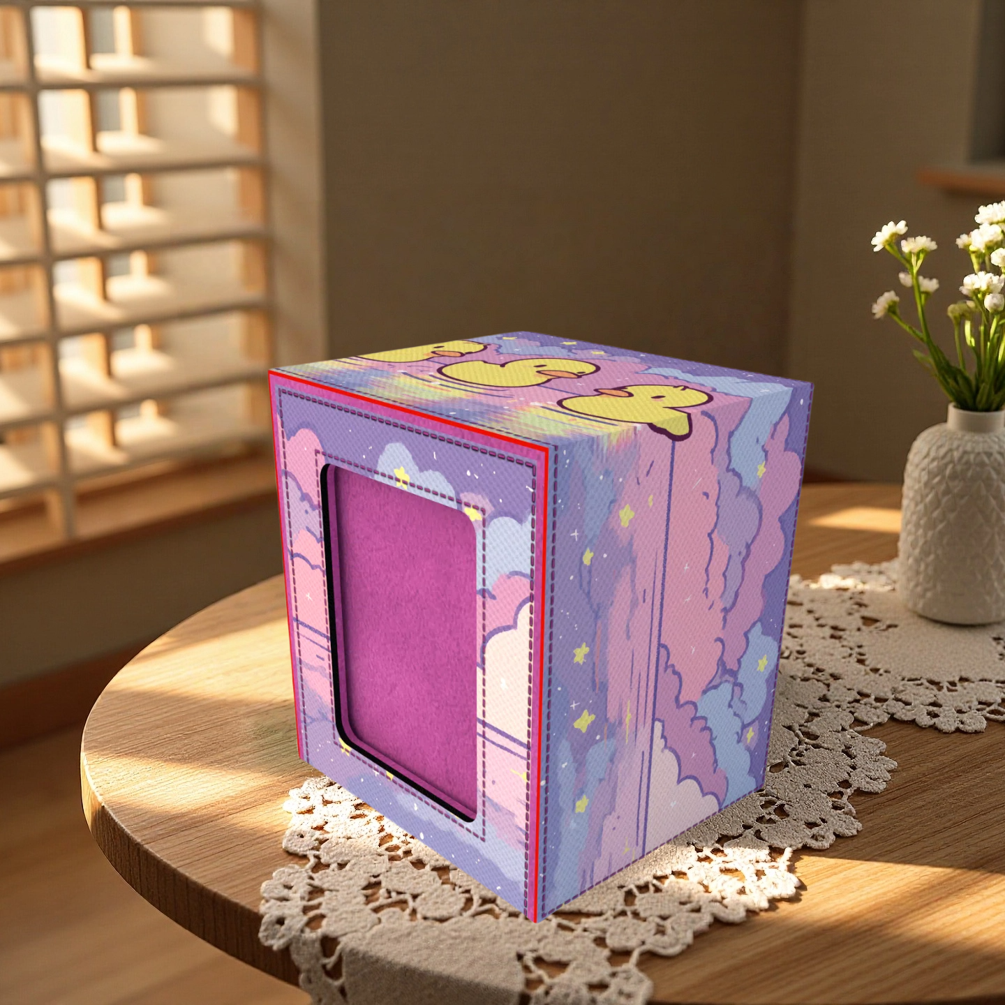 Cute Ducks’ Dreamy Evening Deck Box - Premium Storage for TCG, EDH, Commander, Dice & Counters