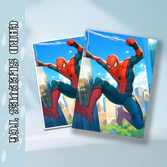 Mtg card sleeves,Spider - Man Swinging in City, tcg Card Sleeves