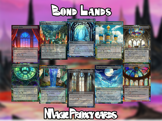 10 Unique Bond Custom Proxy Lands in Watercolor Style , Custom Magic Proxy Cards