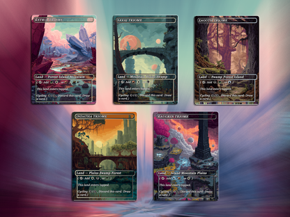 Pixel Art Style Triome Land Pack - 10 Unique Borderless Custom Proxy Lands, High-Quality for EDH & cEDH