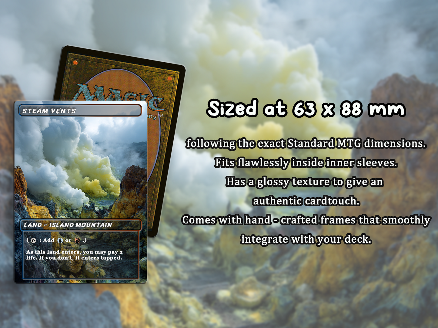 Stained Glass Shock Land Pack - 10 Unique Borderless Custom Proxy Lands, High-Quality for EDH & cEDH